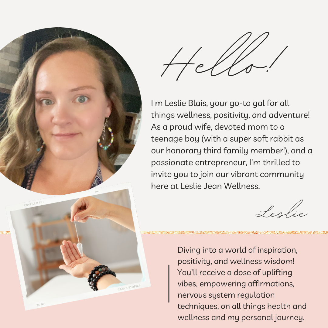 I’m Leslie Blais, your go-to gal for all things wellness, positivity, and adventure! As a proud wife, devoted mom to a teenage boy (with a super soft rabbit as our honorary third family member!),